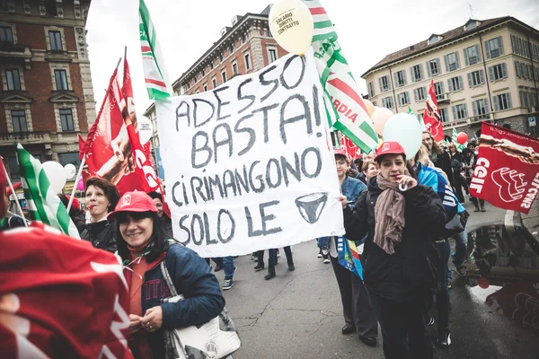 Nationella strejken av turismen i Milano på 31 oktober 2013 — Stockfoto