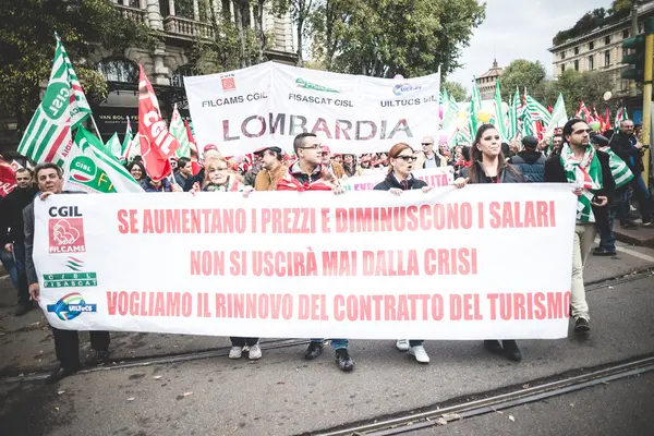 Milano turizm Ulusal grev 31 Ekim 2013 tarihinde — Stok fotoğraf
