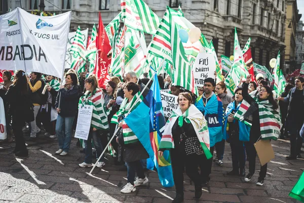 Nationella strejken av turismen i Milano på 31 oktober 2013 — Stockfoto