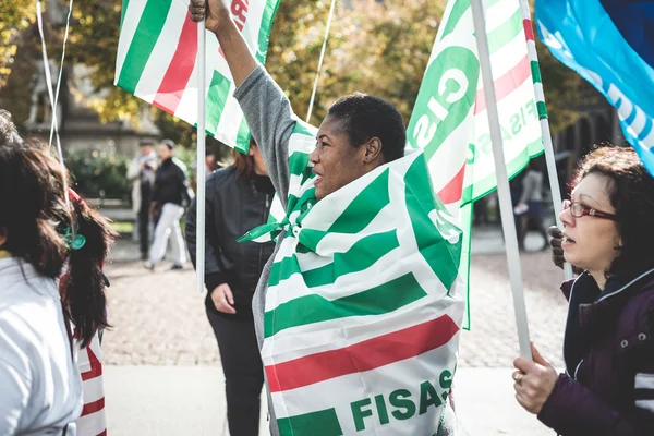 National Strike of tourism in Milan on October, 31 2013 — Stock Photo, Image