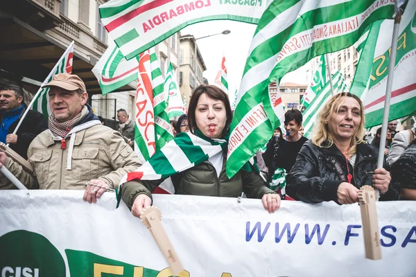 Nationella strejken av turismen i Milano på 31 oktober 2013 — Stockfoto