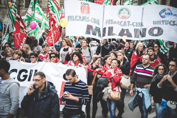 Milano turizm Ulusal grev 31 Ekim 2013 tarihinde — Stok fotoğraf