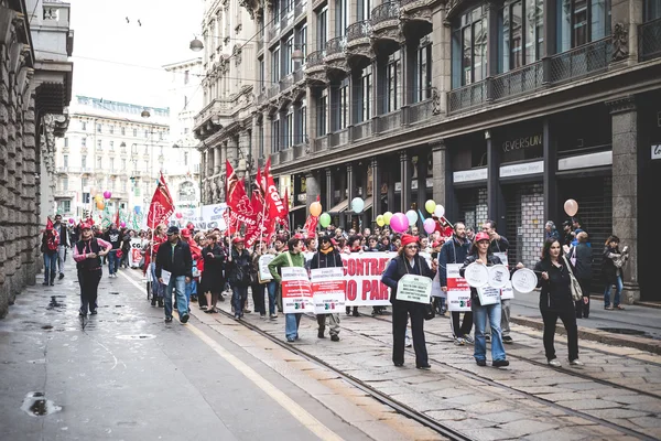 Národní stávku turistiky v Miláně na říjen, 31 2013 — Stock fotografie