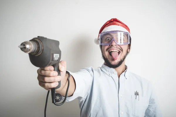 Bricolage christmas stylish young man — Stock Photo, Image