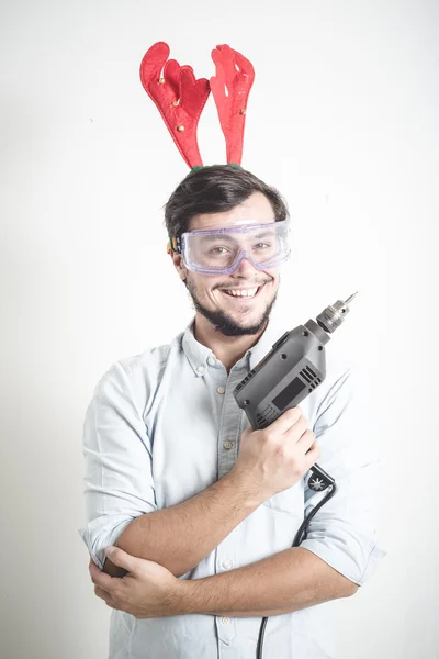 Bricolagem natal elegante jovem — Fotografia de Stock