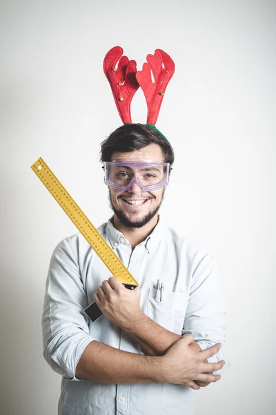 Bricolage Kerstmis stijlvolle jonge man — Stockfoto