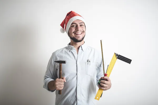 Bricolage Kerstmis stijlvolle jonge man — Stockfoto