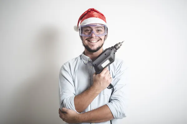 Bricolage Kerstmis stijlvolle jonge man — Stockfoto
