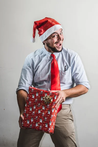 Grappige christmas zakenman — Stockfoto