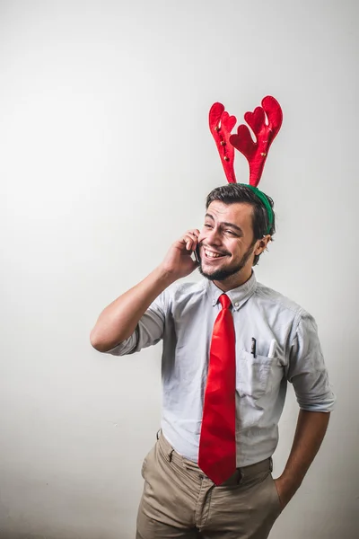 Funny christmas business man — Stock Photo, Image