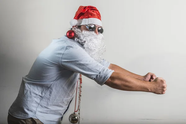 Komik Noel Baba uyguladıktan natale dans — Stok fotoğraf