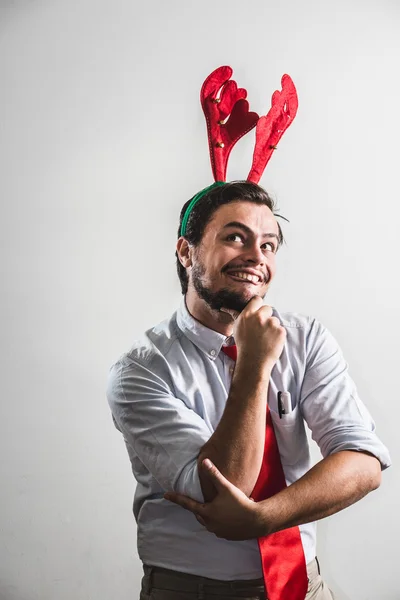 Vtipné vánoční obchodní muž — Stock fotografie