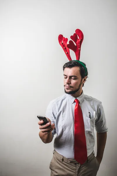 Engraçado homem de negócios de Natal — Fotografia de Stock