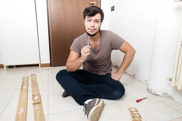 Young man bricolage working — Stock Photo, Image