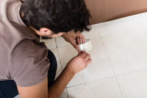 Young man bricolage working — Stock Photo, Image