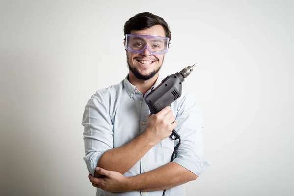 Young man bricolage working — Stock Photo, Image