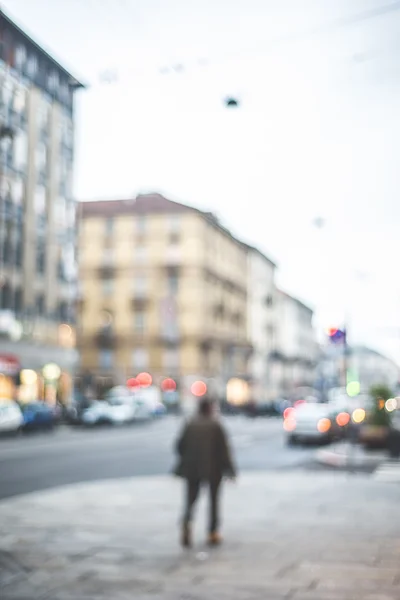 Rozmazané město a lidé — Stock fotografie