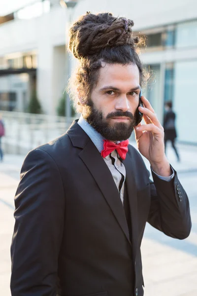 Stylish elegant dreadlocks businessman — Stock Photo, Image