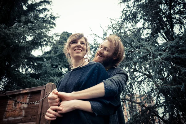 Young modern stylish couple — Stock Photo, Image