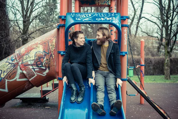 Young modern stylish couple — Stock Photo, Image