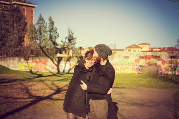 Young couple  lifestyle outdoor — Stock Photo, Image