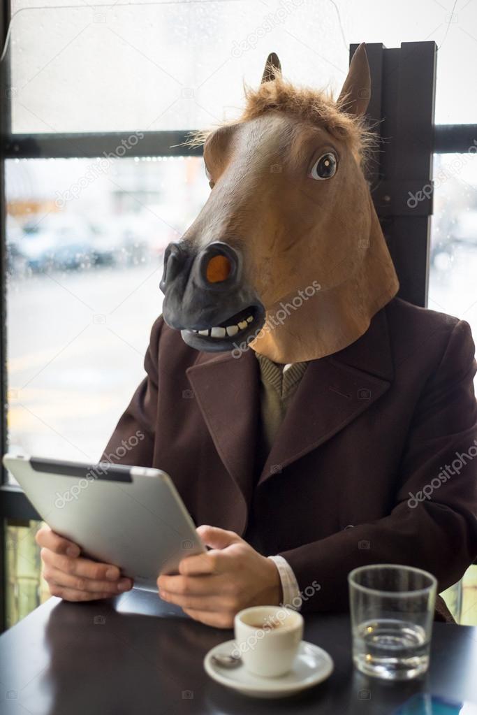 Man lifestyle horse mask