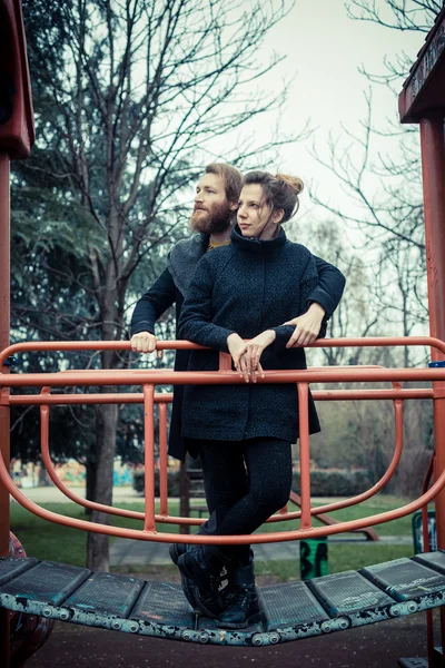 Young modern stylish couple — Stock Photo, Image