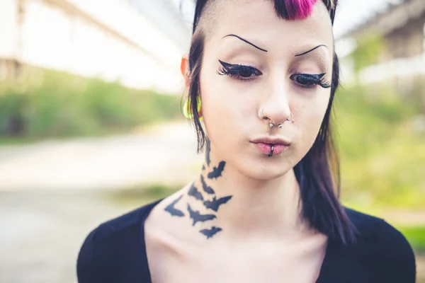 Punk dark girl — Stock Photo, Image