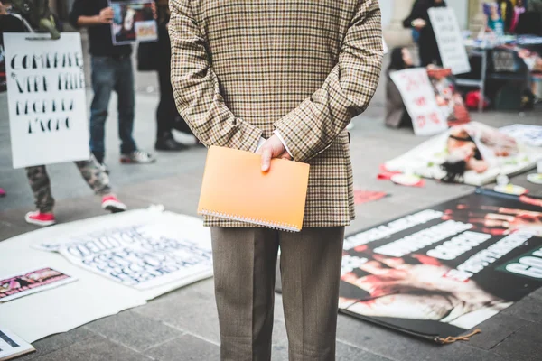 Protesteren in Milaan — Stockfoto