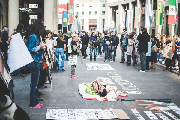 Protesta en Milán — Foto de Stock