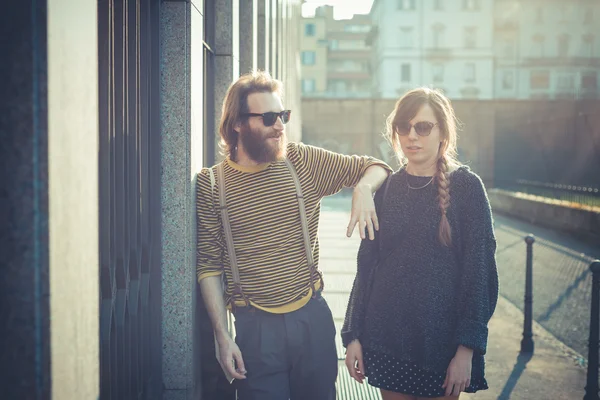 Young modern stylish couple — Stock Photo, Image