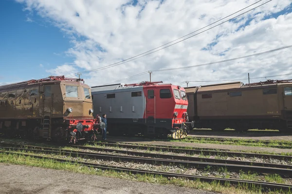 Depot alter Züge — Stockfoto