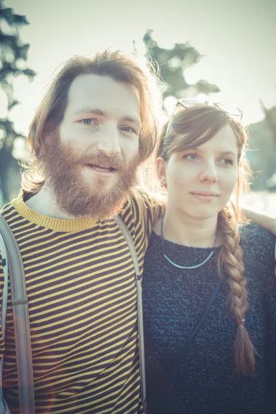 Young modern stylish couple — Stock Photo, Image