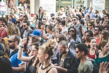 Labor day held in Milan clipart