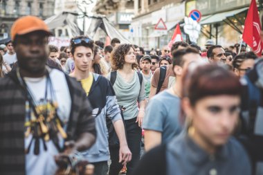 işçi günü Milano'da düzenlenen