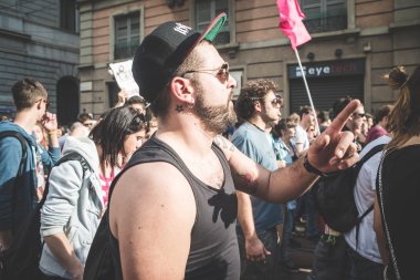 işçi günü Milano'da düzenlenen
