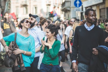 işçi günü Milano'da düzenlenen