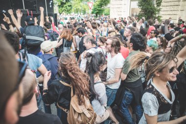 işçi günü Milano'da düzenlenen