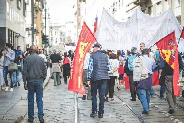 Munkaerő-nap megrendezésre Milánóban — Stock Fotó