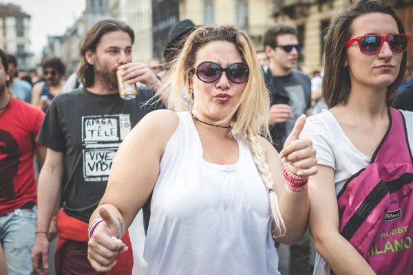 Işçi günü Milano'da düzenlenen — Stok fotoğraf