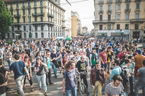 Dag van de arbeid gehouden in Milaan — Stockfoto