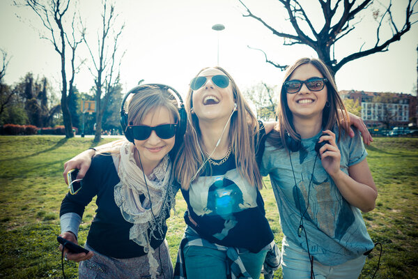 Three beautiful friends authentic