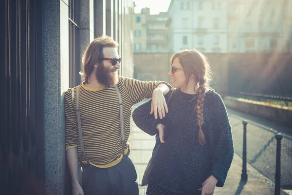 Young modern stylish couple — Stock Photo, Image