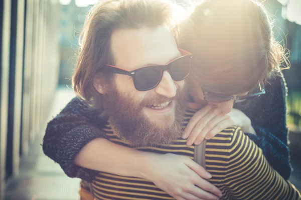 Young modern stylish couple — Stock Photo, Image