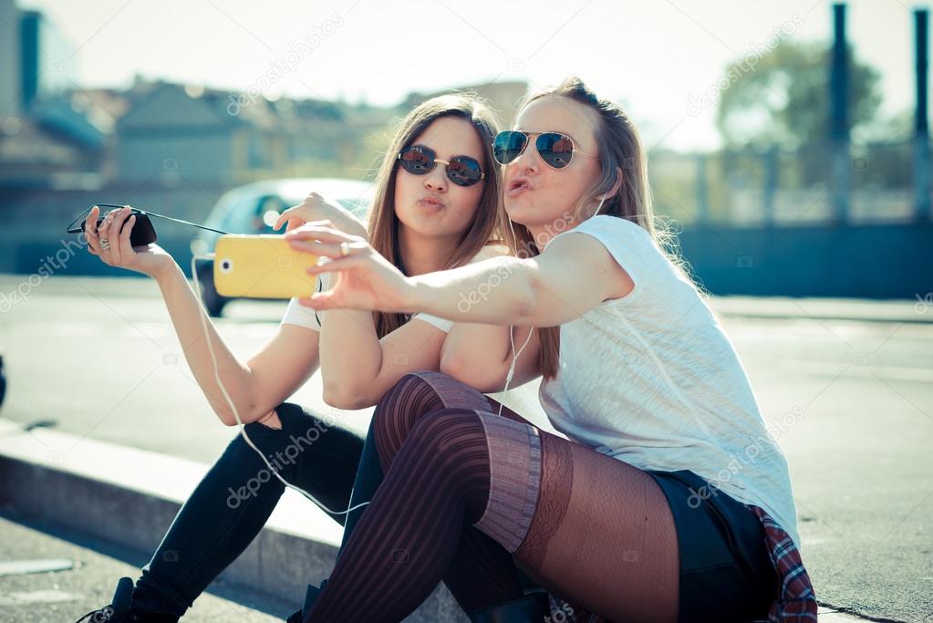 Women using smartphone