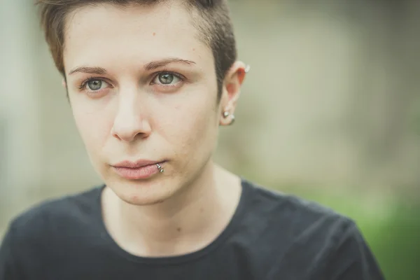 Young lesbian stylish hair style woman — Stock Photo, Image