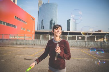 kabarcık blower kadınla