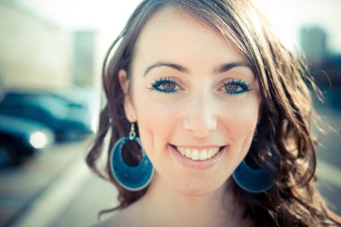 akıllı telefon güzel esmer Bayan