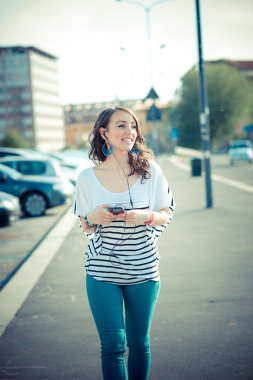 akıllı telefon güzel esmer Bayan