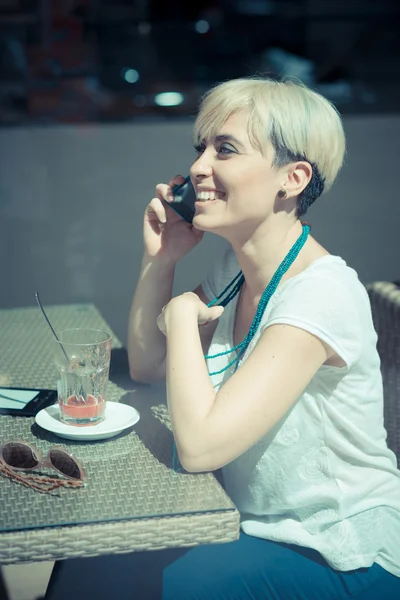 Short hair hipster woman — Stock Photo, Image